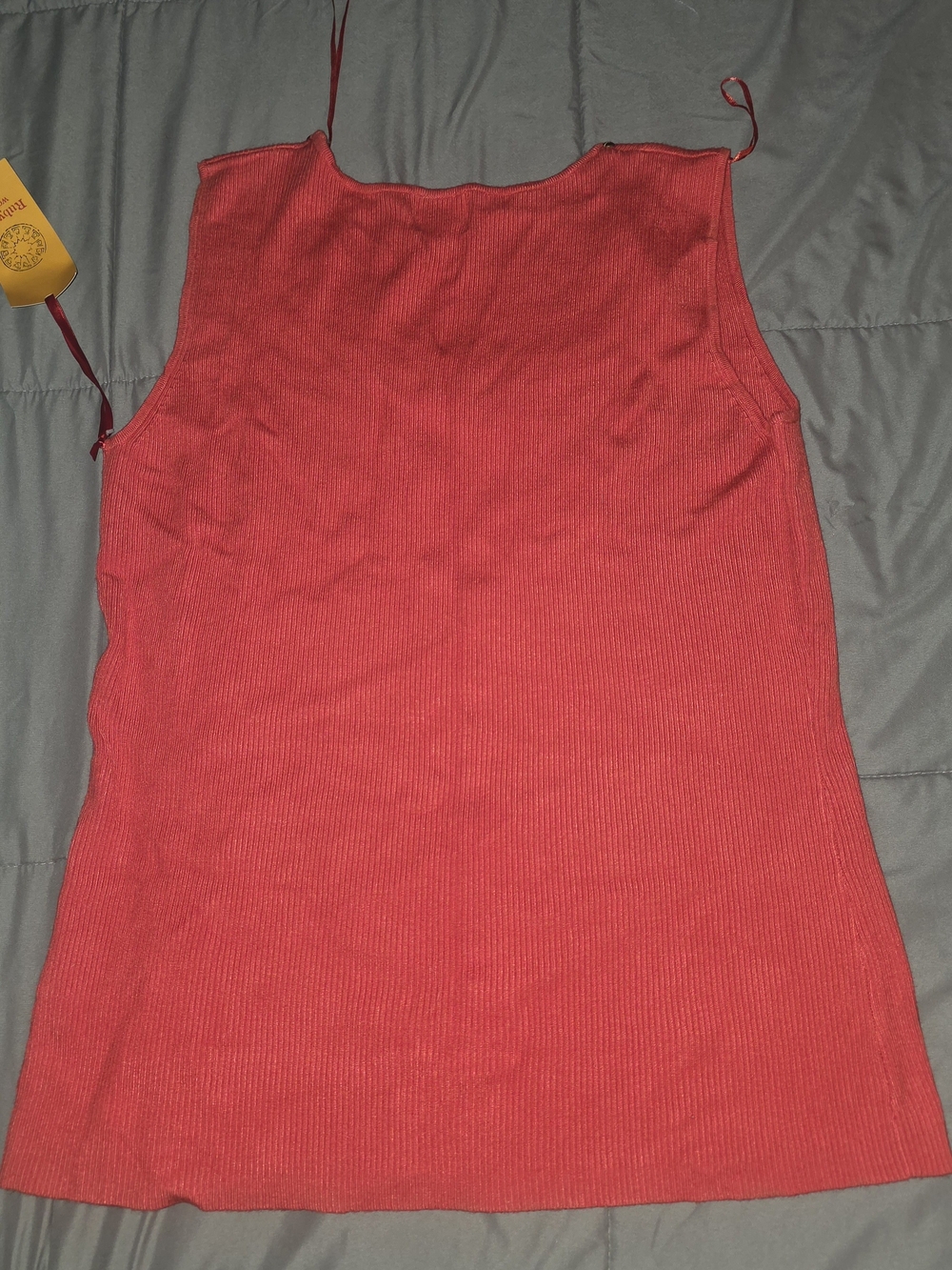 Ruby Rd. Coral Red Embellished Tank Top - Picture 3 of 3